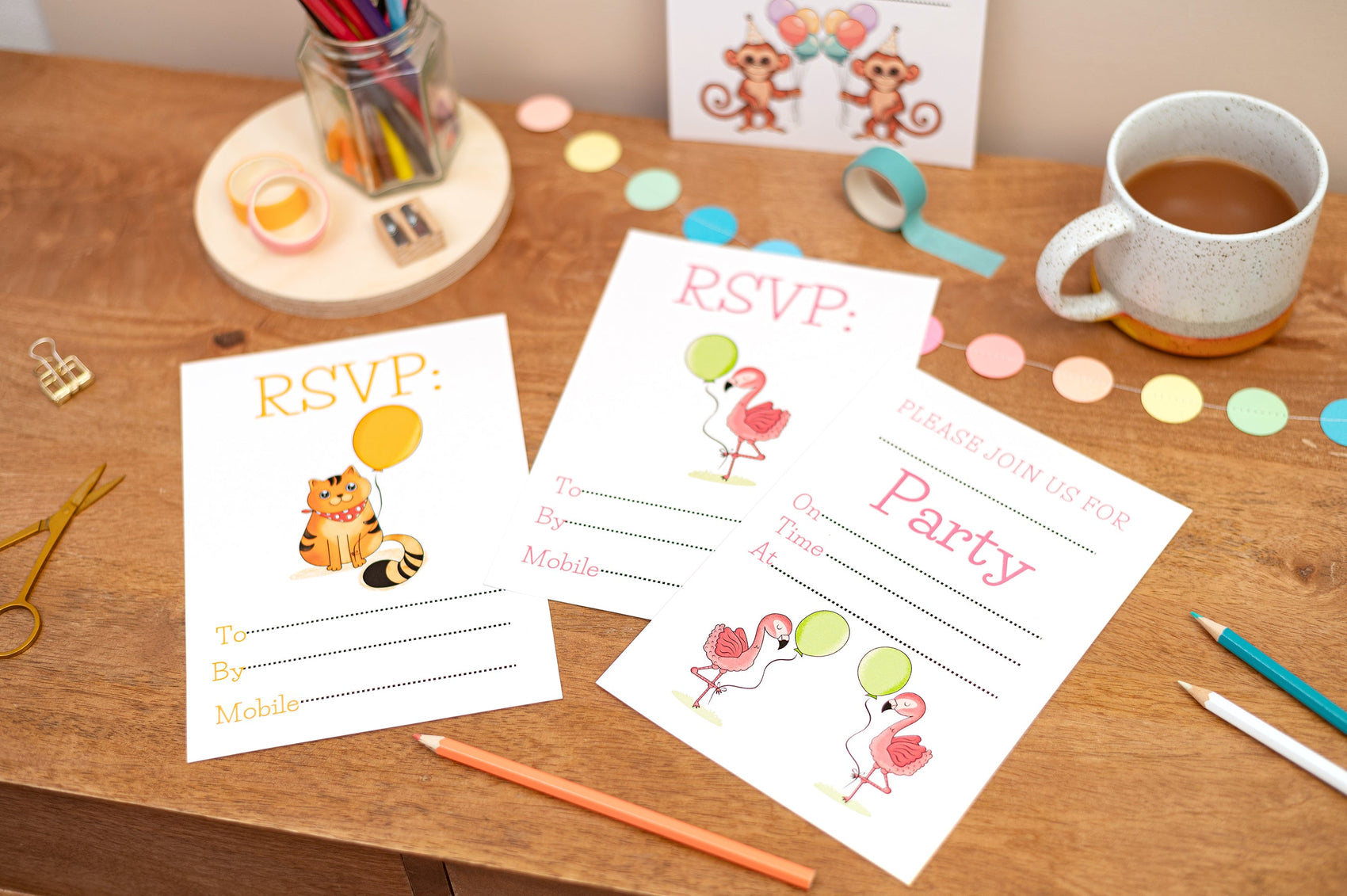 Children's Ready To Write Party Invitations