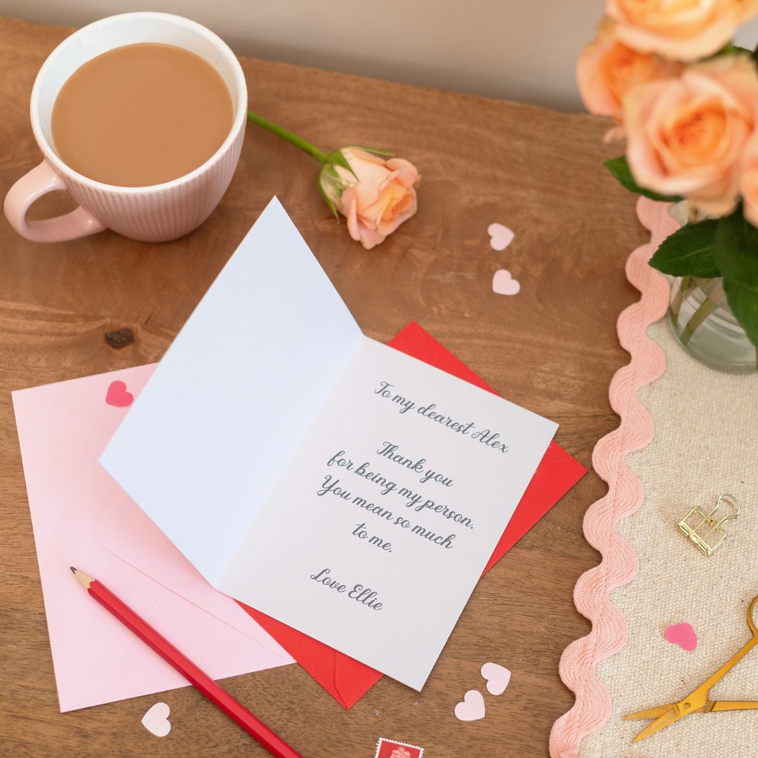 Friendship Romance Card Inside Message Mockup