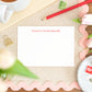 Letterpress Card with the text  'Thanks For The Best Send Off' on a desk with flowers, mug, and stationery.